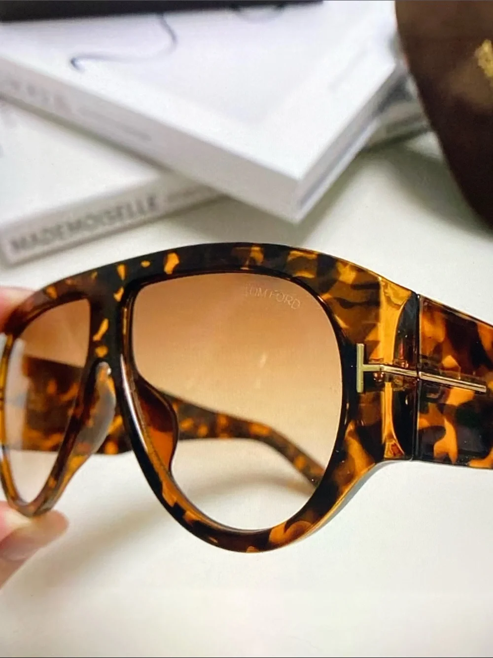 Tom Ford Tortoiseshell Sunglasses with Brown Gradient Lenses